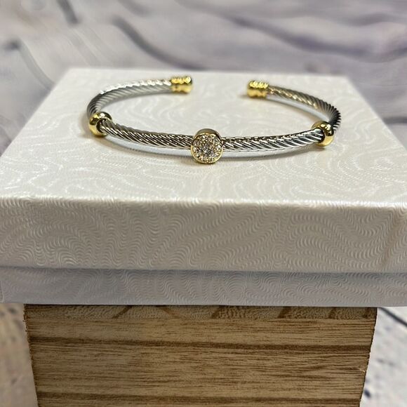 Juvell 18K Plated CZ Cuff - Picture 3 of 6